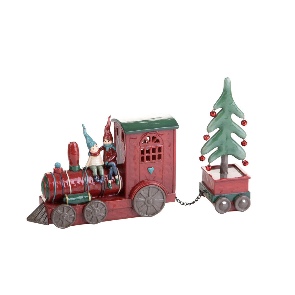Image of Trenino di Natale Rosso Vintage Illuminato a Led 23 cm