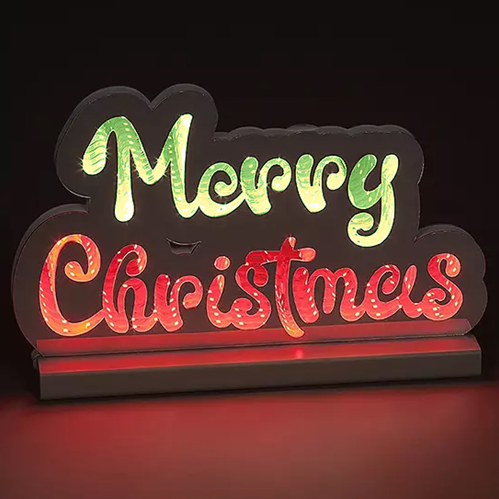 Image of Scritta Merry Christmas Infinity 32cm Addobbo Luminoso Decorazione LED Natalizia