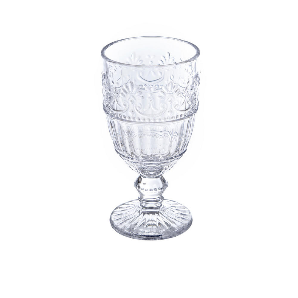 Bicchieri Calice da Vino Shabby Chic in Vetro Set 6 Pz Blanc Maricl&ograve;