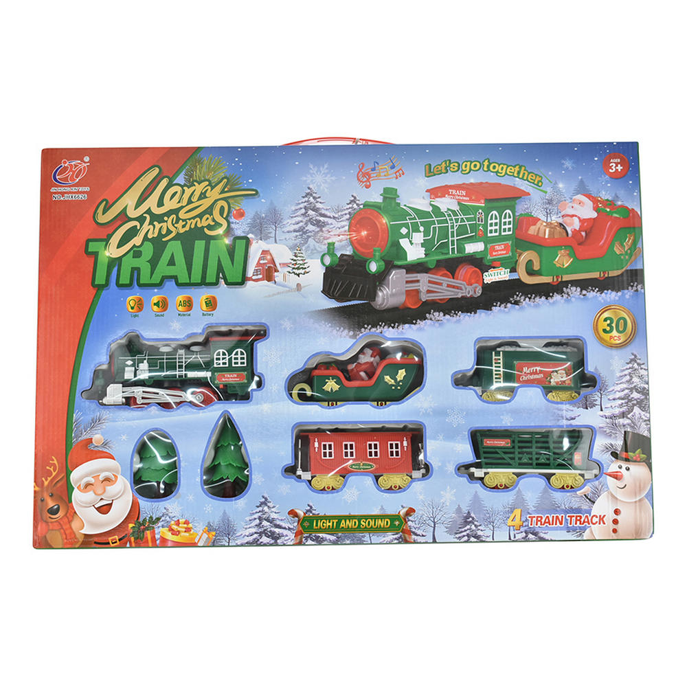 Image of Trenino Natalizio Elettrico a Batteria con Luci e Suoni 30 Pz