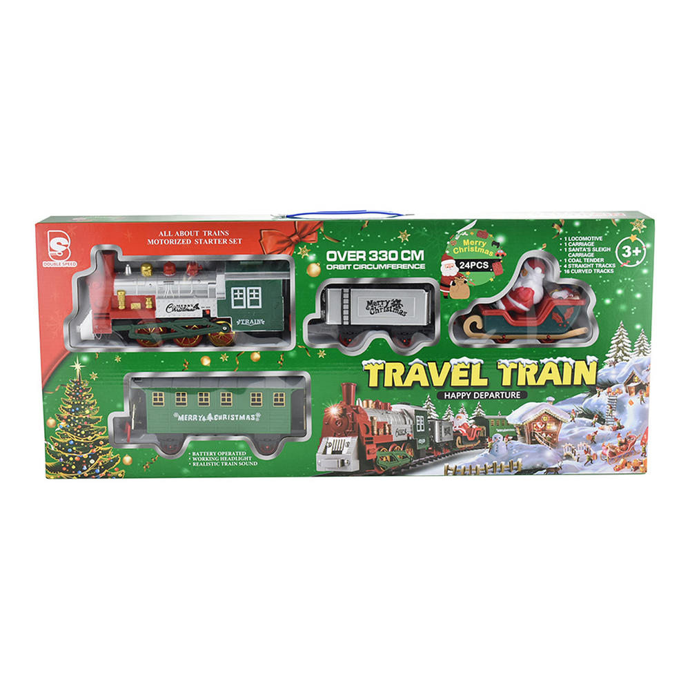 Image of Trenino Natalizio Elettrico a Batteria con Luci e Suoni 330 cm