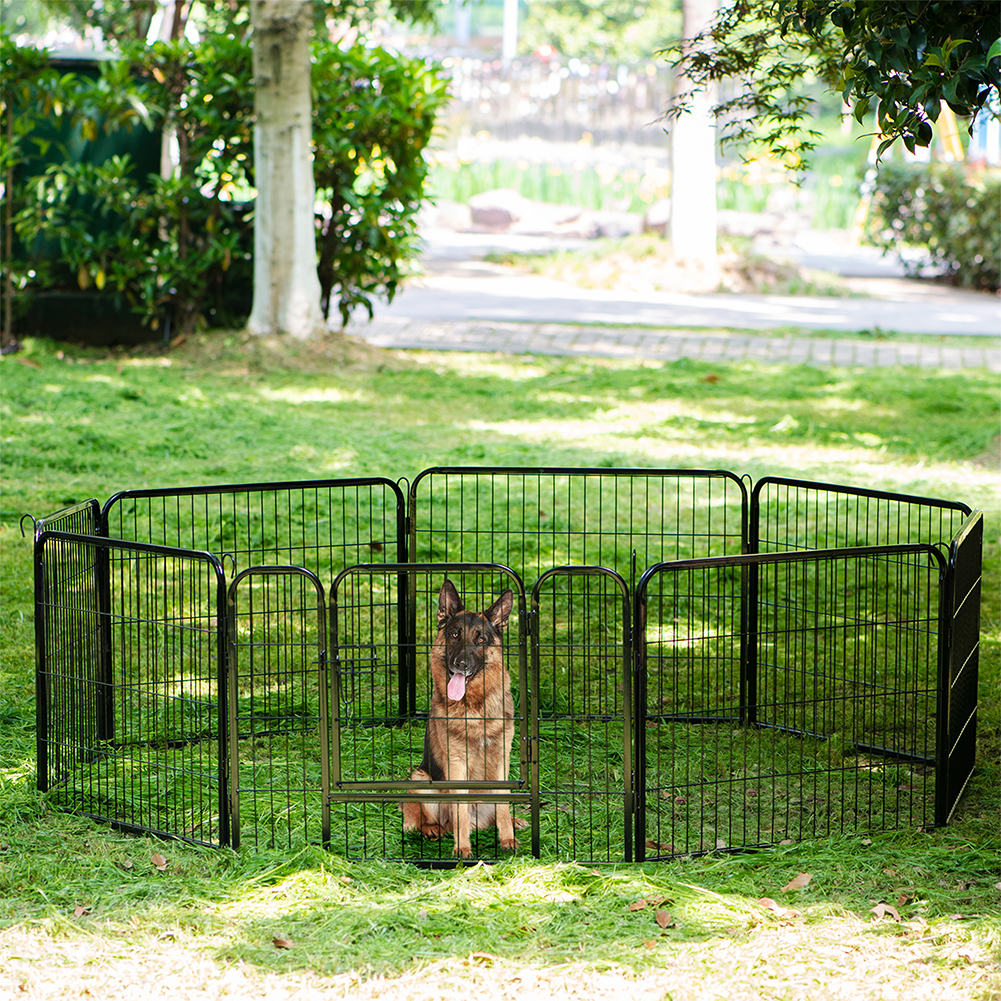 Bakaji Recinto Con Porta Per Animali In Ferro Componibile, Recinzione Modulabile Personalizzabile In Metallo, Recinti Per Interni Ed Esterni Per Cani, Gatti, Criceti, Conigli, Cincillà (77 X 60 Cm)