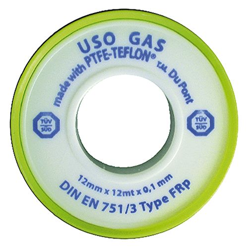 NASTRO TEFLON PER GAS 'PROFESSIONALE' 1/2'x12 mt. x0,1 mm - cf. 10 rt.