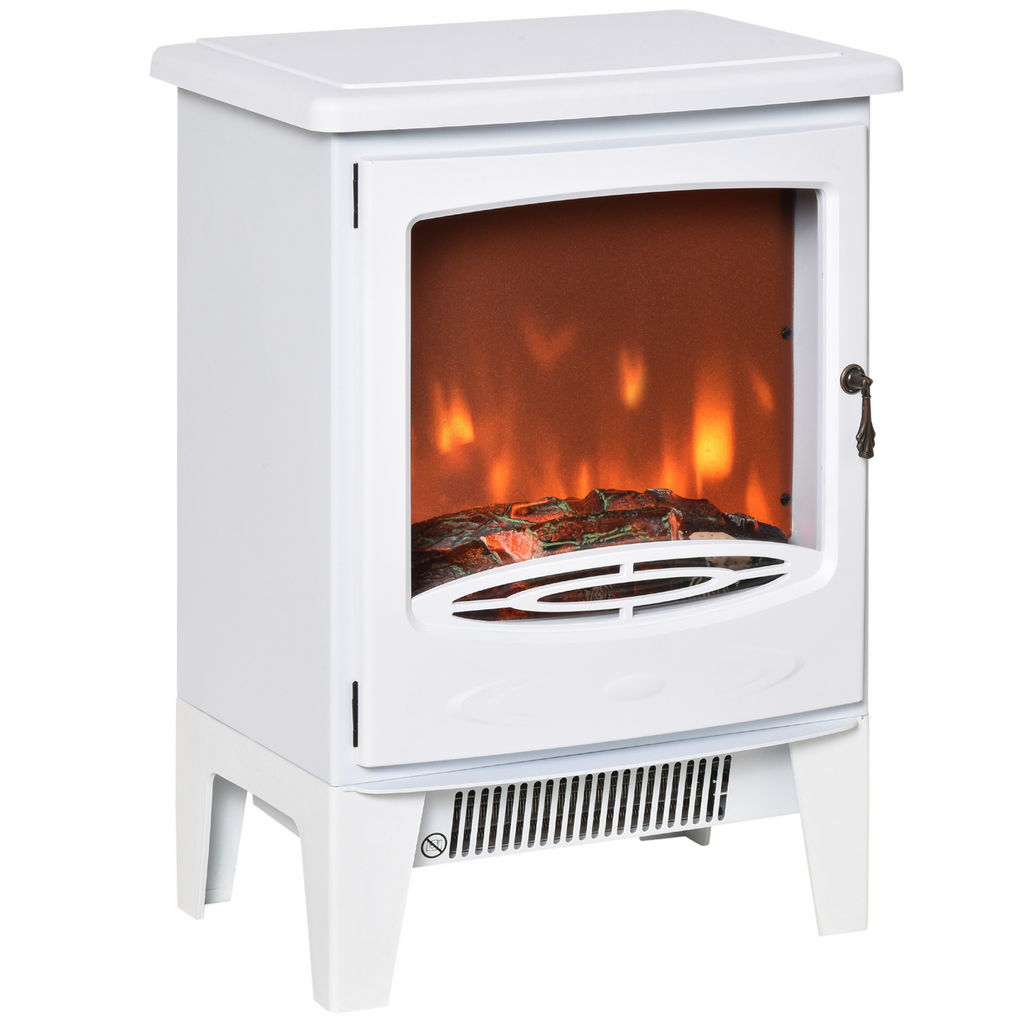 Image of CAMINO ELETTRICO DA TERRA CON EFFETTO FIAMMA 39X26X54.8CM COLORE BIANCO