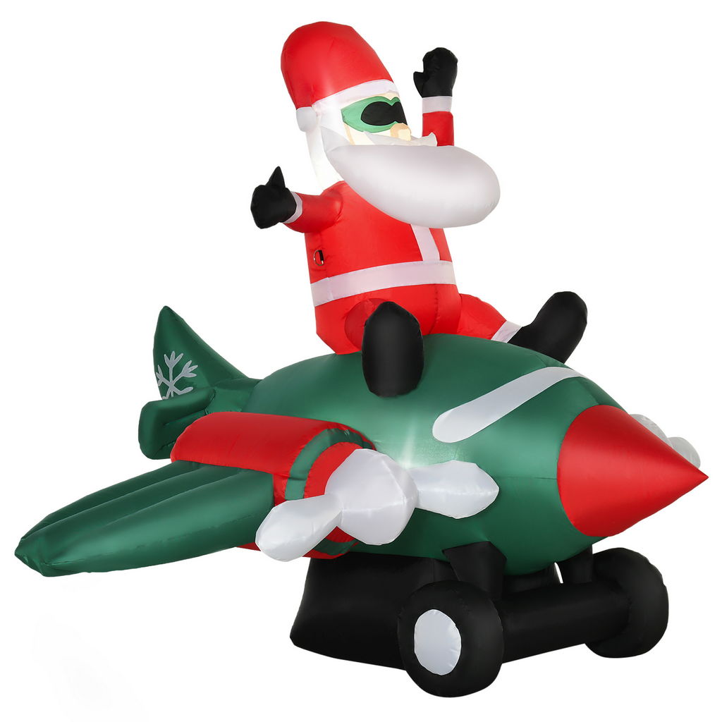 Image of BABBO NATALE GONFIABILE CON LUCI LED INTEGRATE 220X178X160CM MULTICOLORE