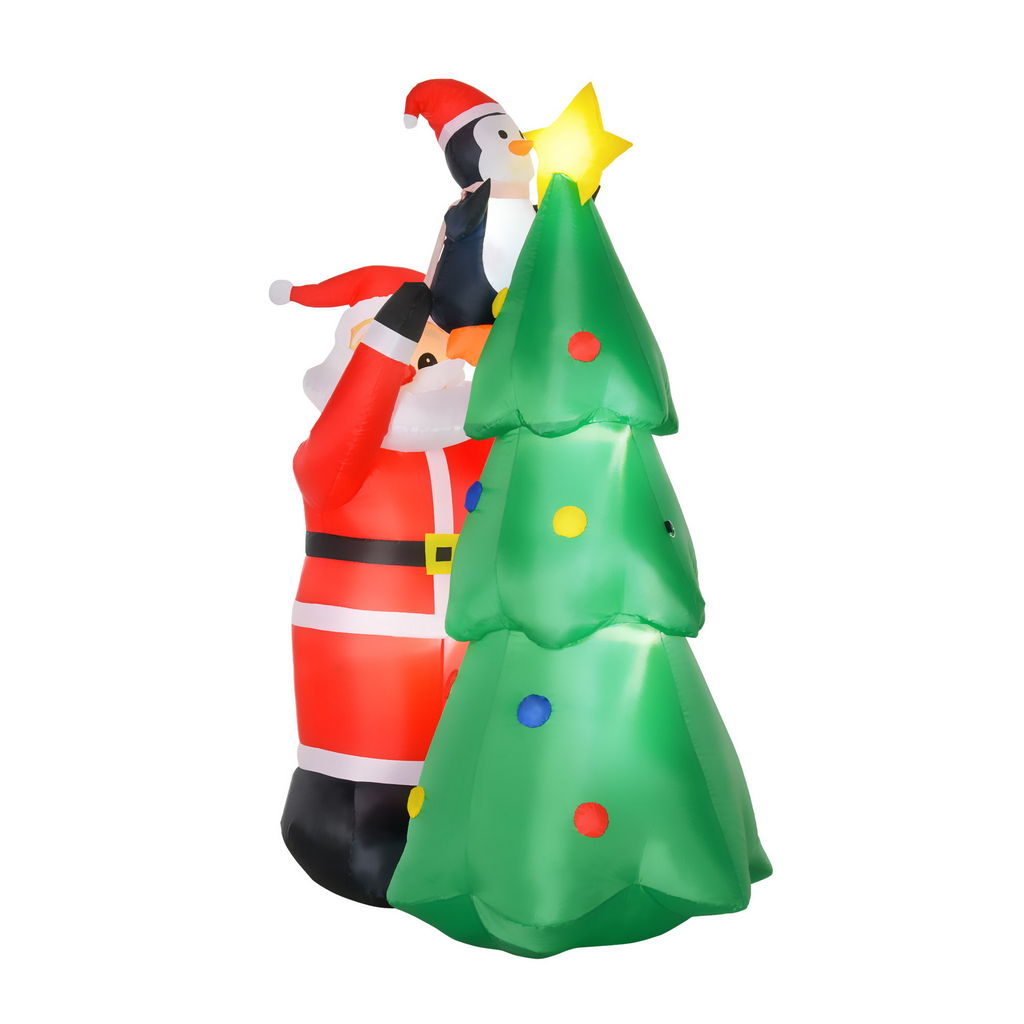 Image of BABBO NATALE GONFIABILE CON LUCI LED INTEGRATE E GONFIATORE 123X80X184CM