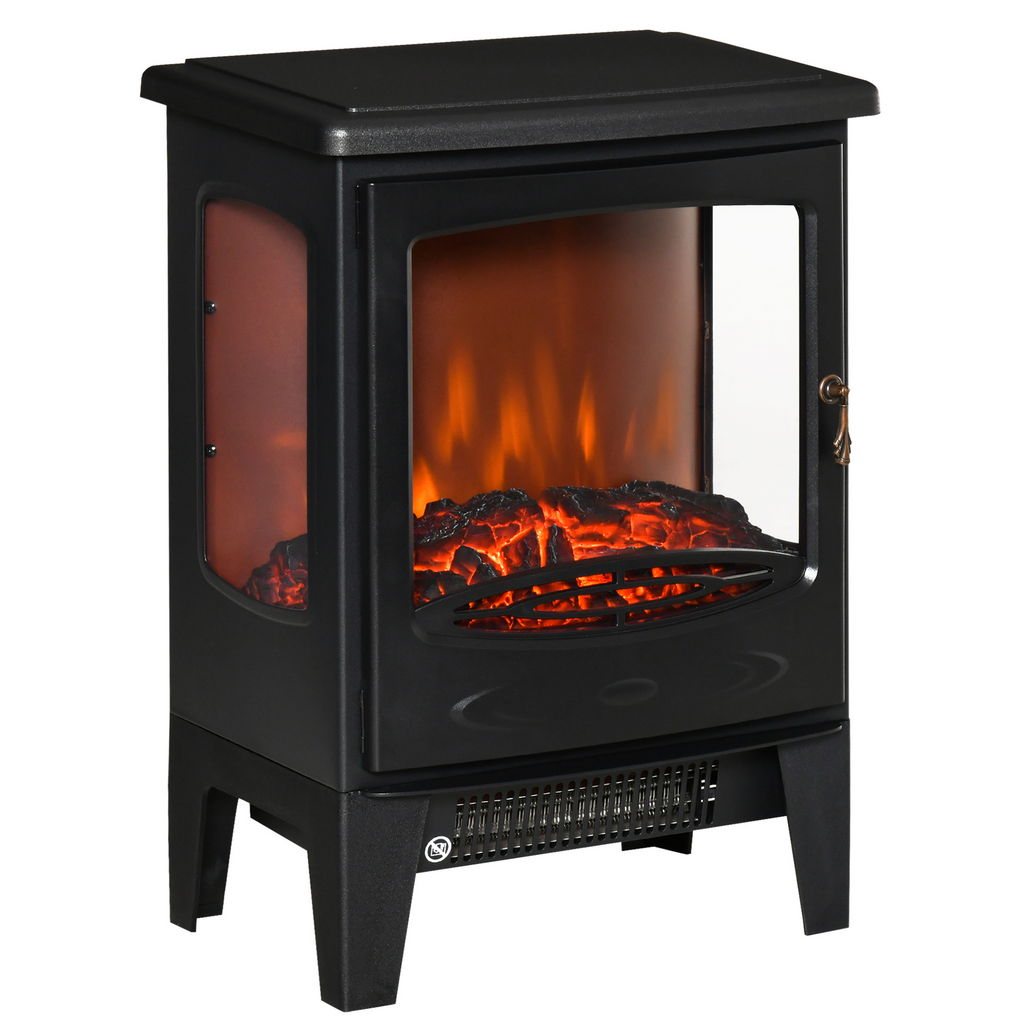 Image of CAMINO ELETTRICO EFFETTO FIAMMA E 3 LATI APERTI 39X26X54.8CM COLORE NERO
