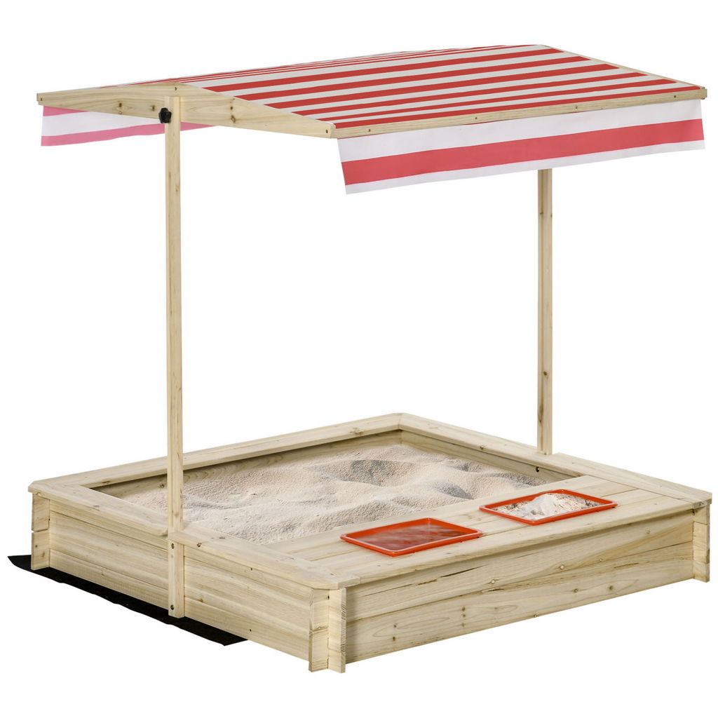 Image of SABBIERA DA CORTILE CON TETTUCCIO REGOLABILE PER BAMBINI 3-8 ANNI 118X118CM