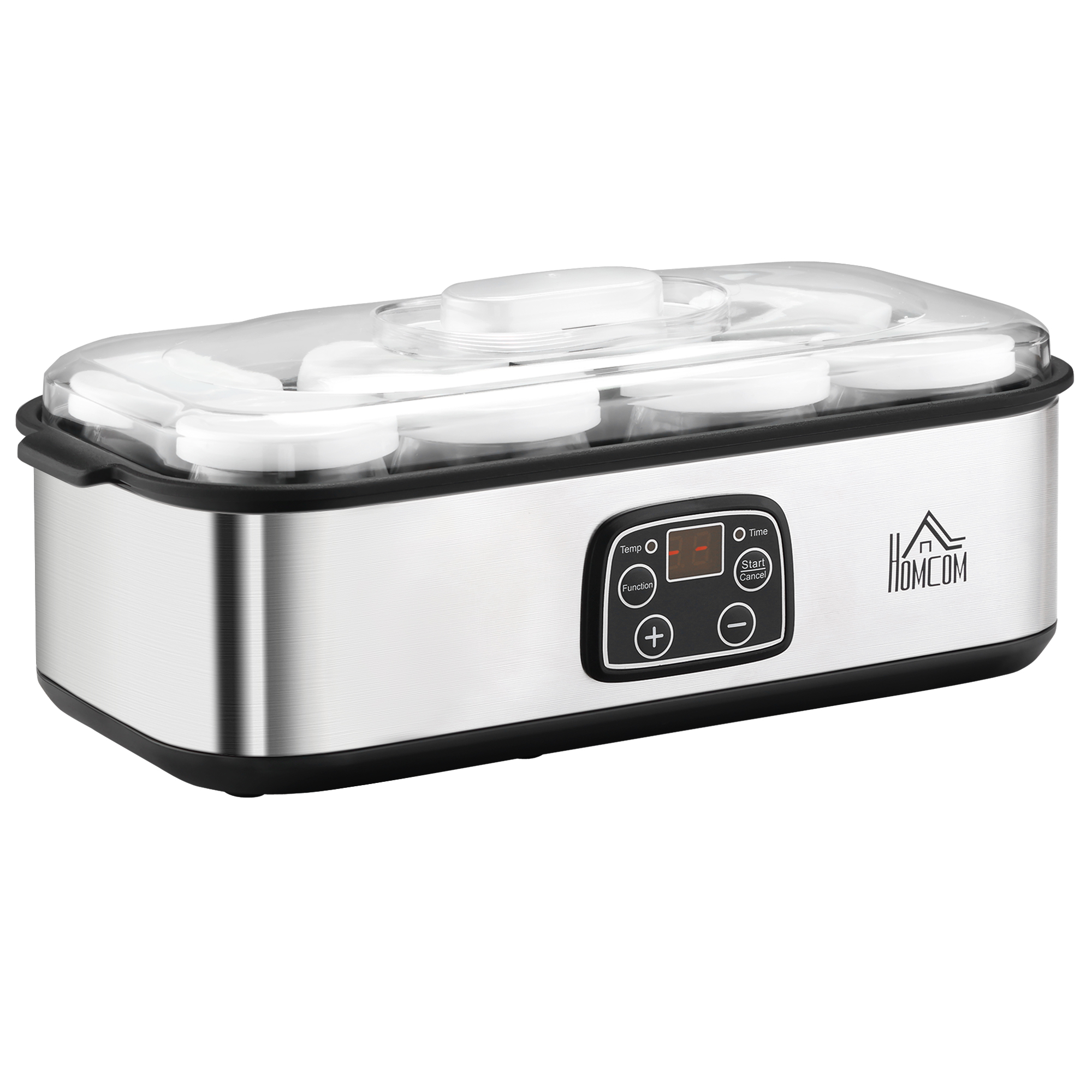 Image of YOGURTIERA ELETTRICA 30W CON 8 VASETTI INCLUSI E TEMPERATURA REGOLABILE 20-55°C - ARGENTO