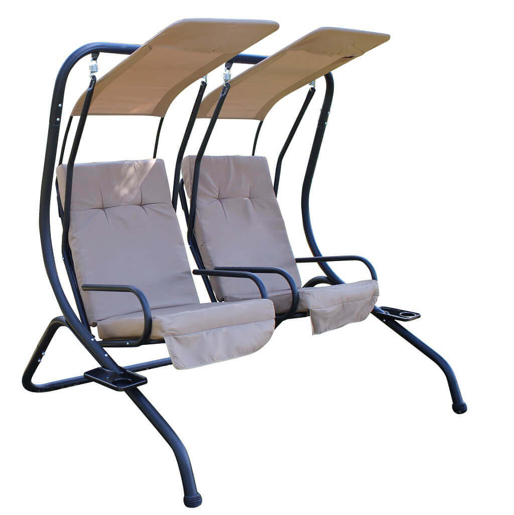 DONDOLO CICLADI A 2 POSTI CON STRUTTURA IN ACCIAIO TORTORA 170 X 136 X H170 CM