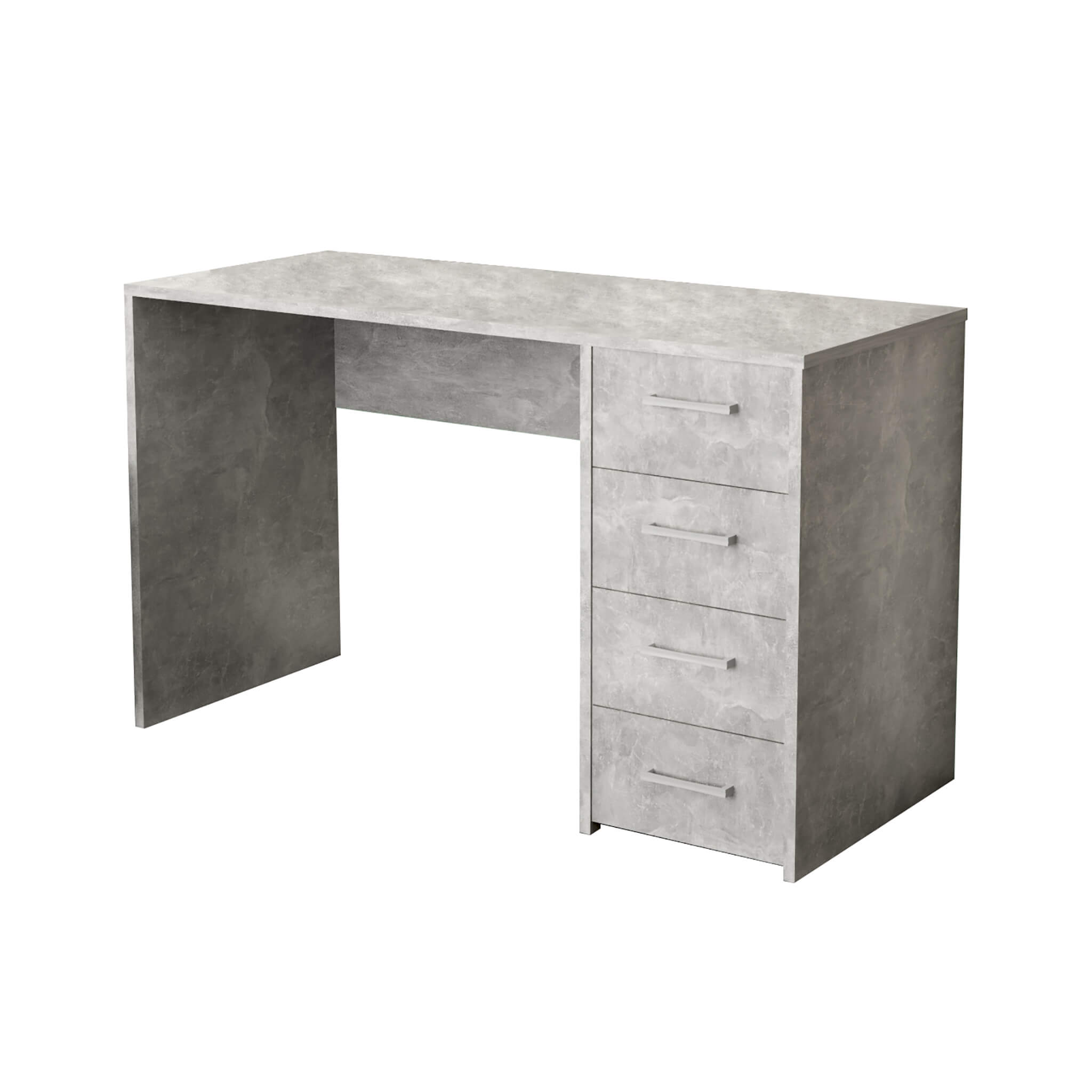 Image of SCRIVANIA TOPAZ IN LEGNO CERTIFICATO FSC GRIGIO EFFETTO CEMENTO 120 X 50 X H70CM