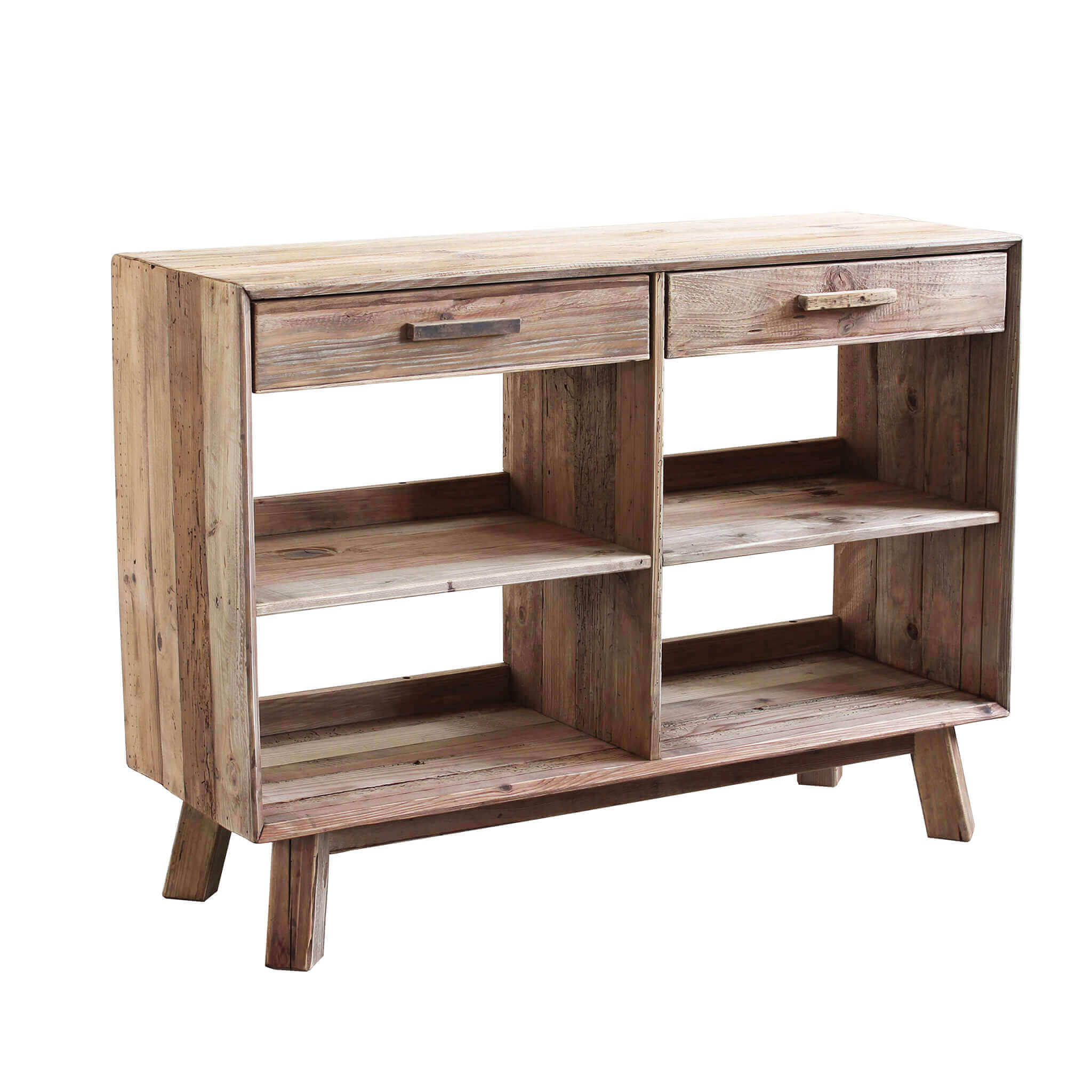 Image of MOBILE DYLAN IN LEGNO DI PINO RICICLATO CON 2 CASSETTI 117,8 X 40 X H85 CM