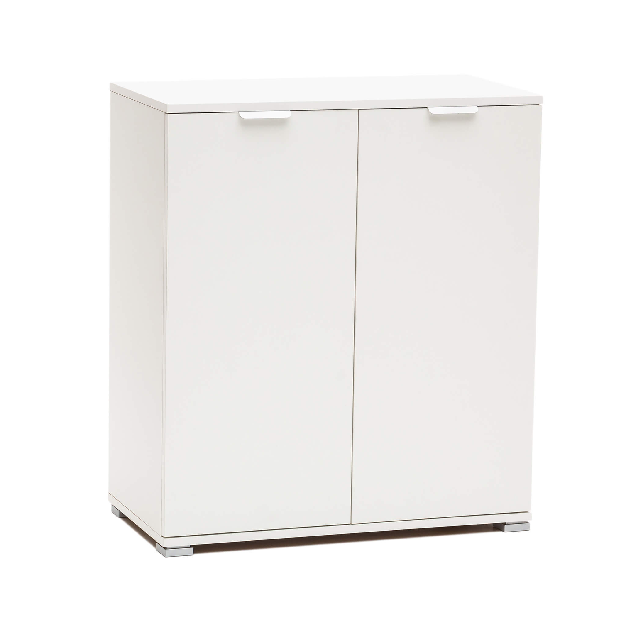 Image of MOBILETTO BASIC A 2 ANTE BIANCO CON 2 RIPIANI 75 X 38 X H85 CM