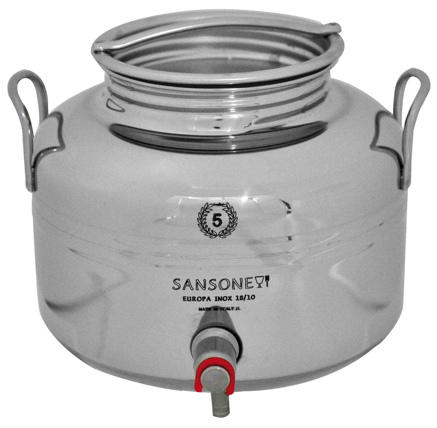 Image of BIDONE FUSTO CONTENITORE ACCIAIO INOX 5 LT PER OLIO SANSONE