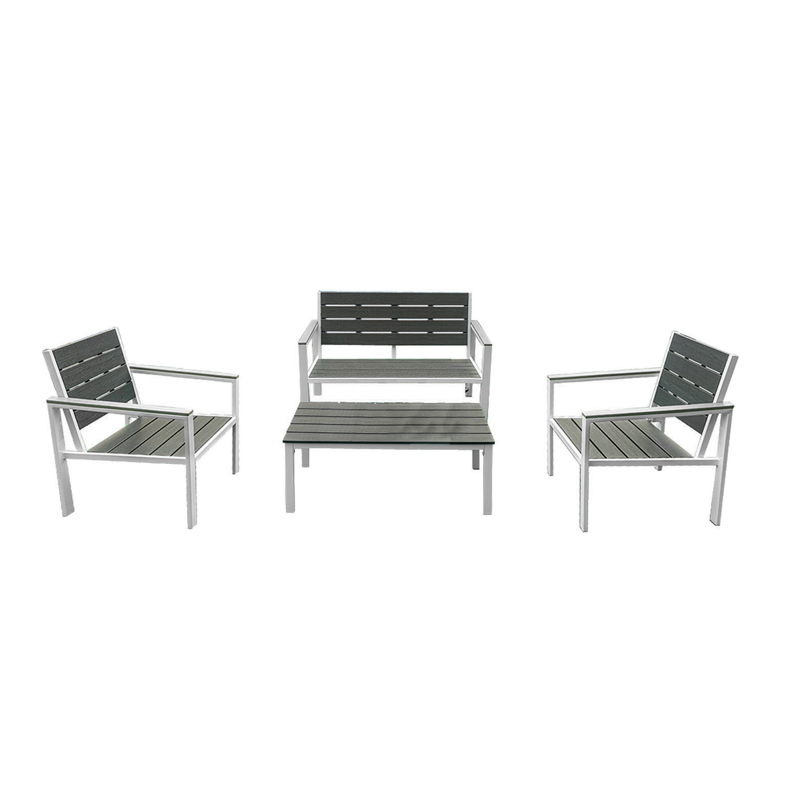 Image of SET SALOTTINO DA ESTERNO METALWOOD TWILIGHT DIVANO + TAVOLINO + 2 POLTRONE