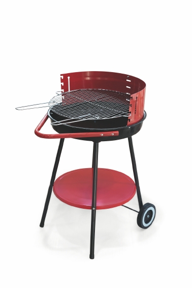 Image of SUN-DAY BARBECUE CON RUOTE IN METALLO E ACCIAIO INOX 50 X H82 CM
