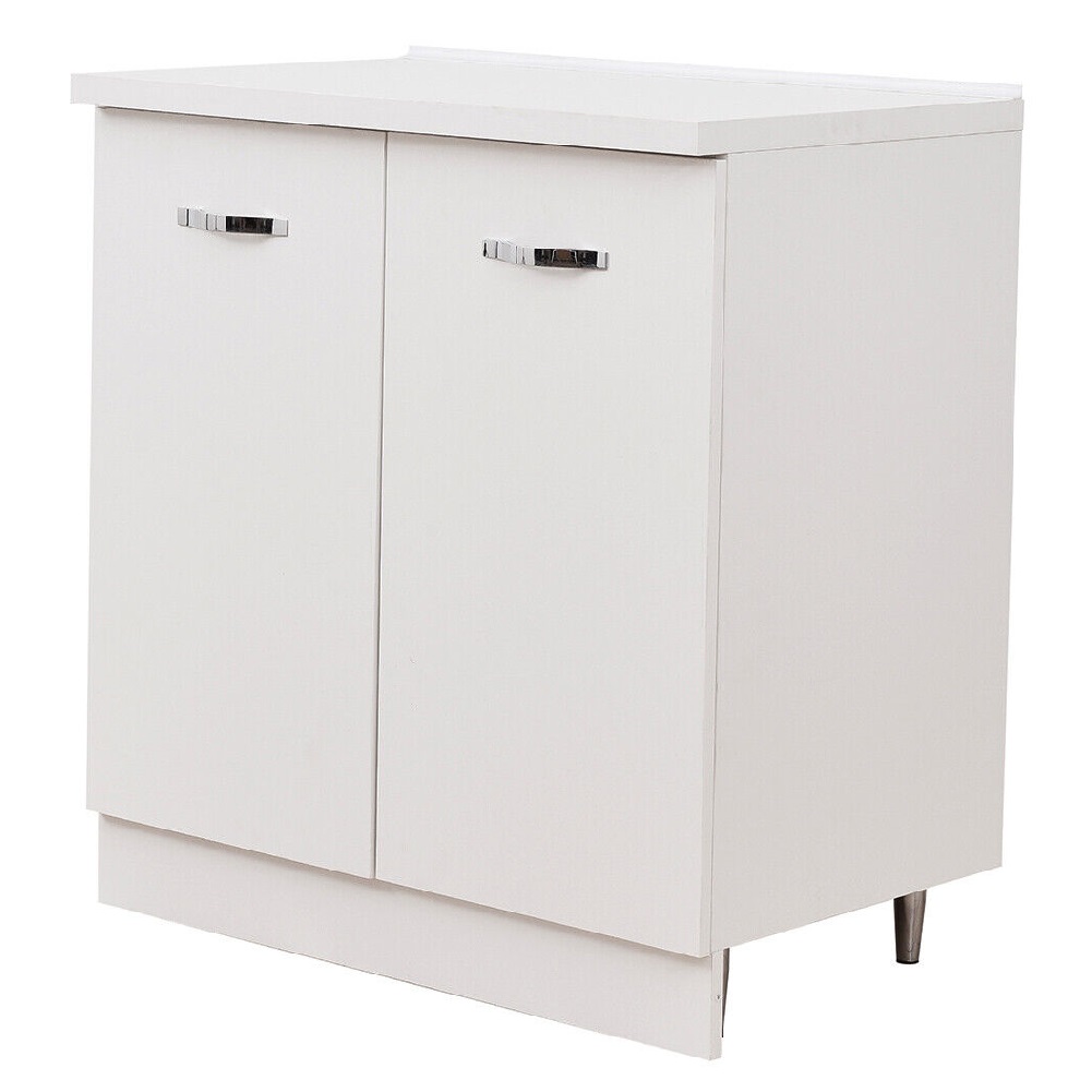 Image of Mobile Cucina Base 2 Ante Componibile in Legno Colore Bianco 80x50 H85cm