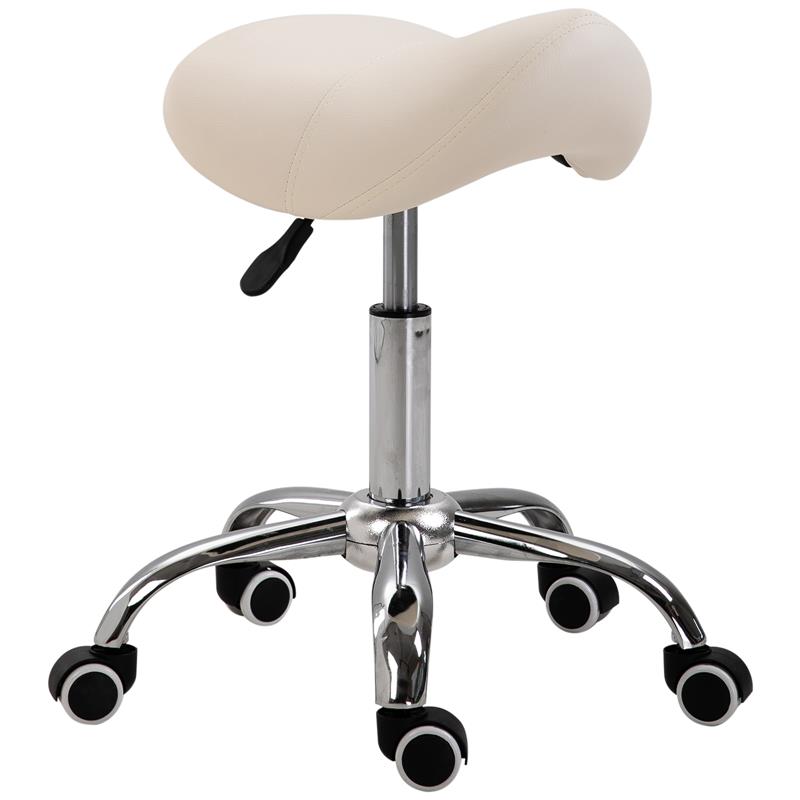 Image of SGABELLO PER ESTETISTA PARRUCCHIERE SALONE SEDUTA SELLA 52X53X49-61 CM CREMA