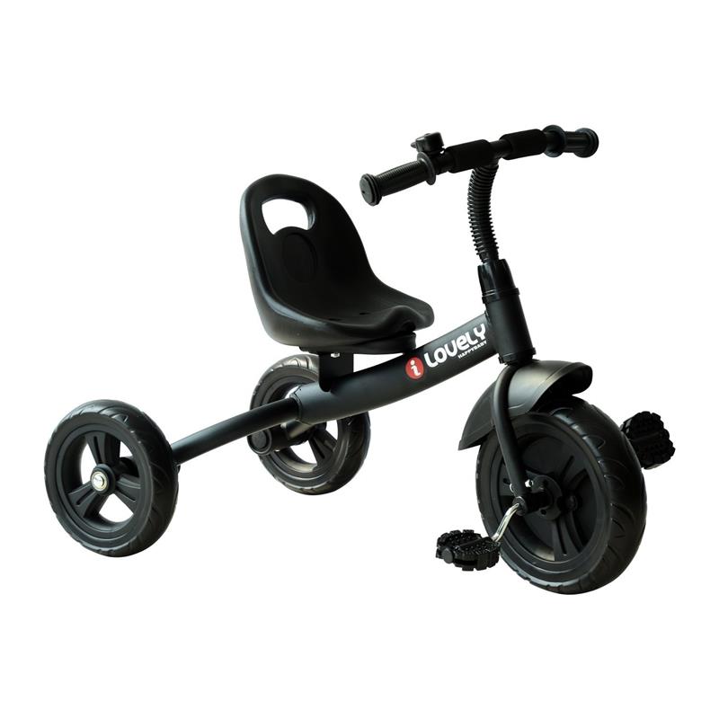 Image of TRICICLO IN METALLO CON CAMPANELLO PARAFANGO RUOTA SPECIALE NERO