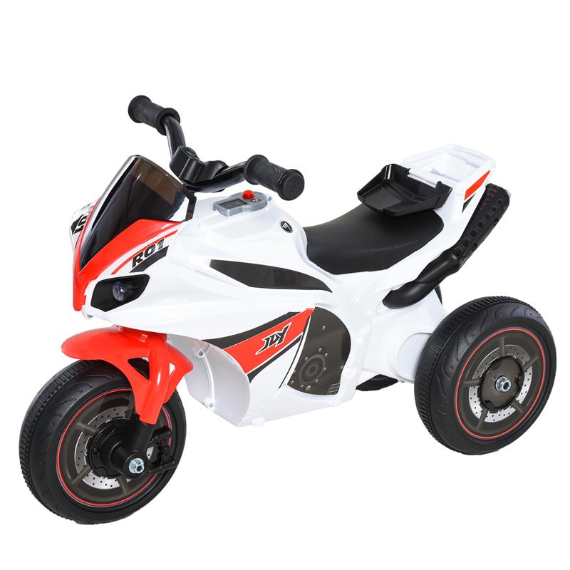 Image of TRICICLO MOTO ELETTRICA GIOCATTOLO PER BAMBIN CON MUSICA E FARI BIANCO E ROSSO
