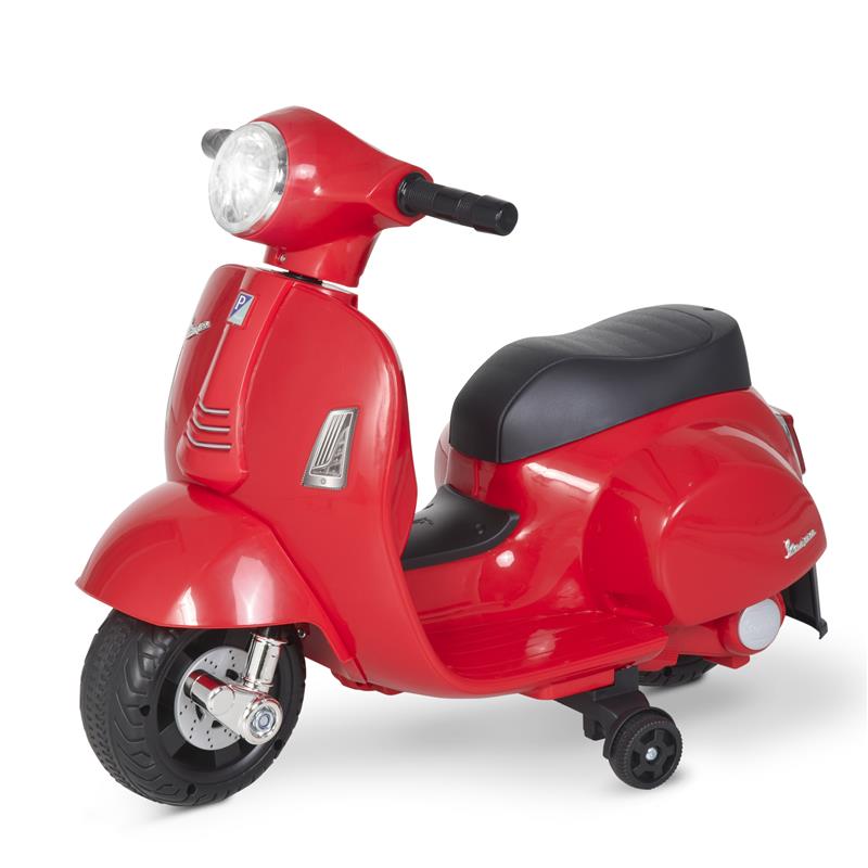 Image of VESPA ELETTRICA PER BAMBINI CON BATTERIA 6V FARI E CLACSON 18-36 MESI ROSSA