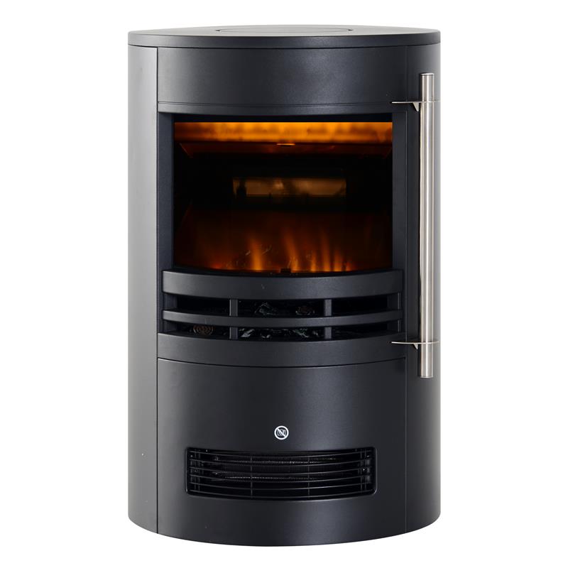 Image of CAMINO ELETTRICO DA TERRA CON EFFETTO FIAMMA 1800W, NERO, 41X41X64.5CM