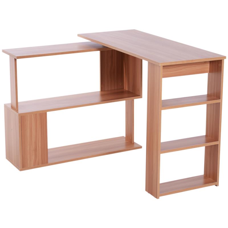 SCRIVANIA AD ANGOLO MULTIPOSIZIONE CON 5 RIPIANI LEGNO 120 X 110 X 74 CM