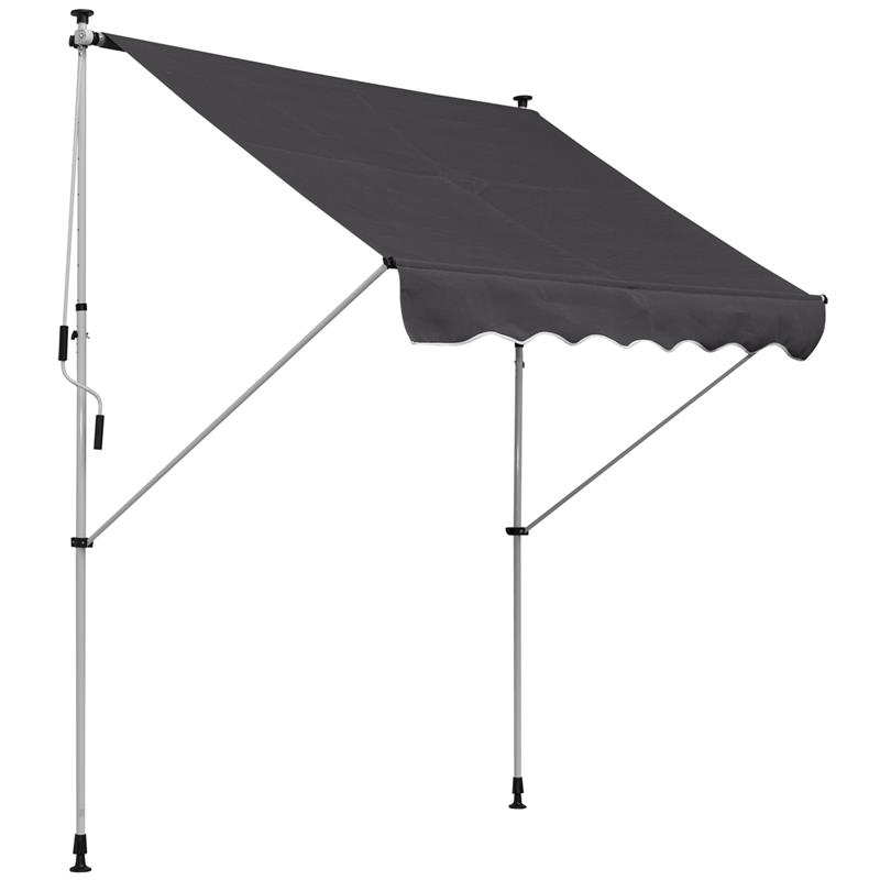 TENDA DA SOLE CON MANOVELLA E ANGOLO REGOLABILE 200 X 150 CM GRIGIA