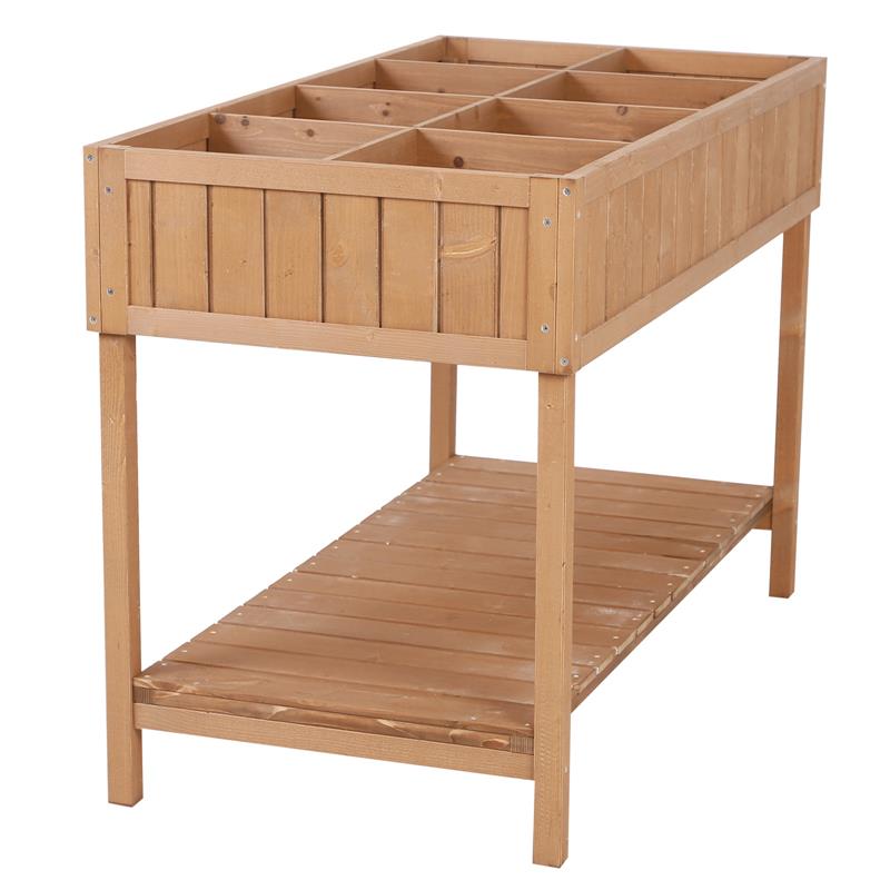 Image of ORTO PENSILE URBANO CON 8 GRIGLIE E RIPIANO INFERIORE 120 X 60 X 81 CM LEGNO