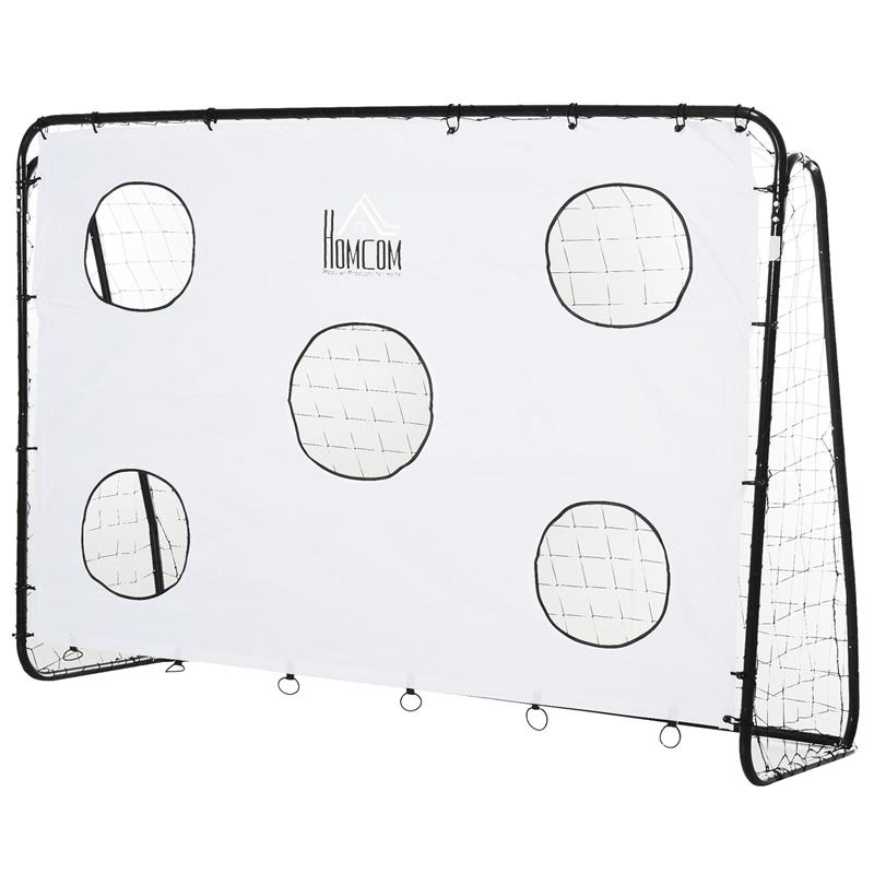 Image of PORTA DA CALCIO PER BAMBINI E ADULTI RETE IN PE IN METALLO OXFORD BIANCO NERO