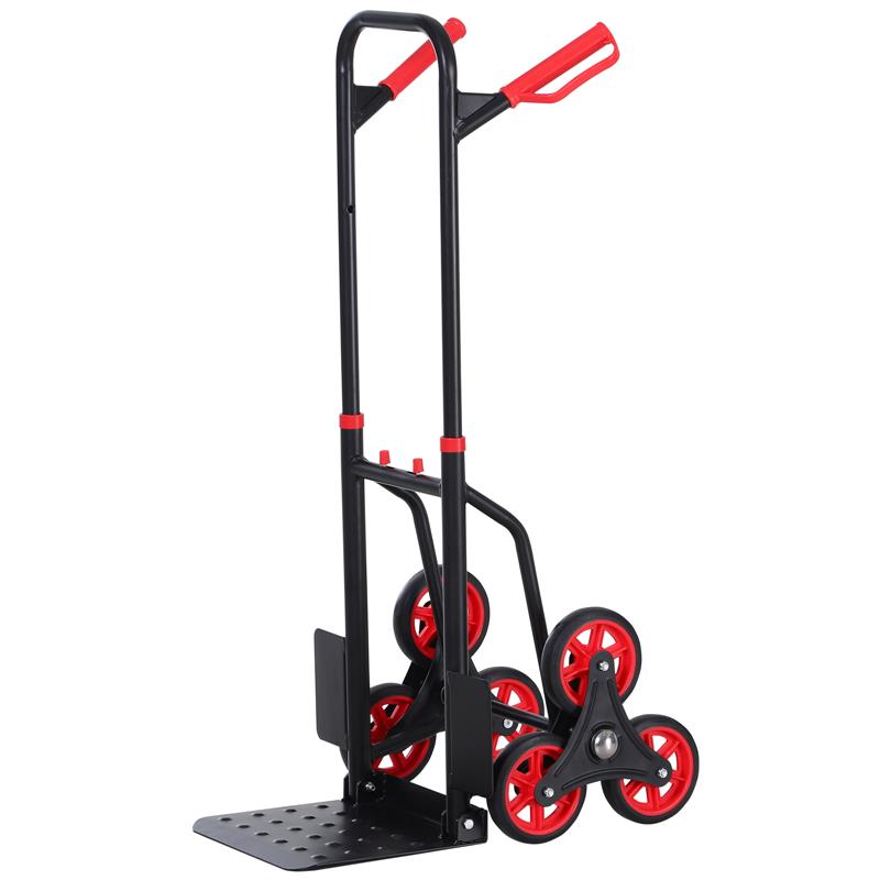 Image of CARRELLO PORTAPACCHI CARICHI PESANTI PIEGHEVOLE IN METALLO CON 6 RUOTE PER SCALE CARICO MASSIMO 150KG