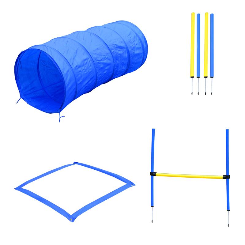 Image of SET AGILITY DOG PER ADDESTRAMENTO CANI CON SLALOM, TUNNEL E OSTACOLO