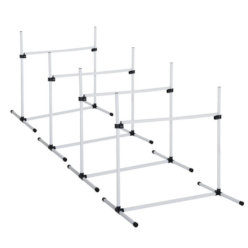 Image of SET 4 OSTACOLI AGILITY DOG PER ADDESTRAMENTO CANI CON SACCA DI TRASPORTO