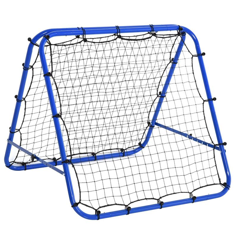 Image of RETE DA CALCIO REBOUNDER PIEGHEVOLE CON ANGOLO REGOLABILE E PICCHETTI, 100X95X90 CM, BLU