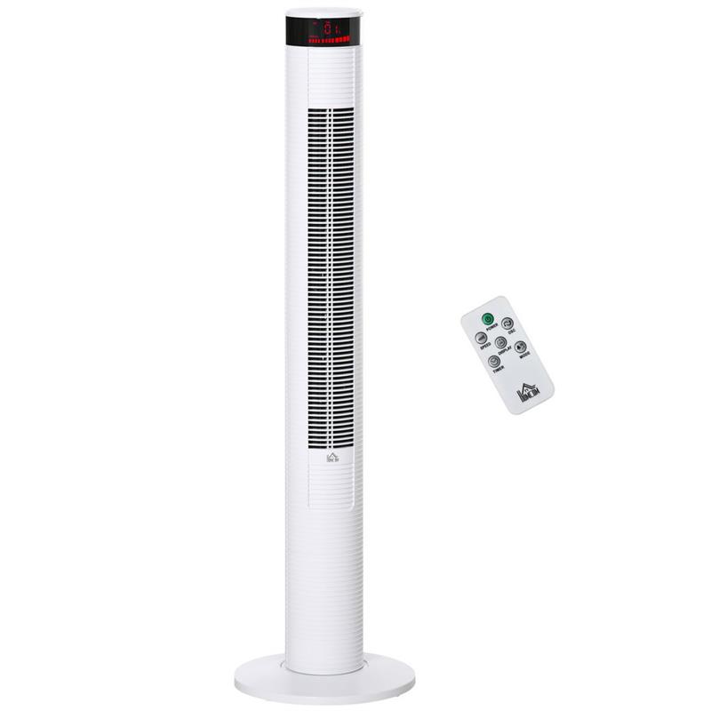 Image of VENTILATORE A COLONNA CON 3 VELOCITÀ E 4 MODALITÀ, TIMER DI 12 H, PANNELLO LED E TELECOMANDO, BIANCO