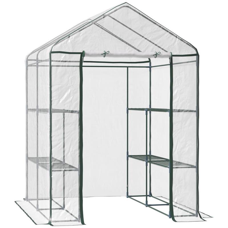 Image of SERRA DA GIARDINO IN PVC TRASPARENTE SCAFFALI PER PIANTE 143 X 143 X 195 CM