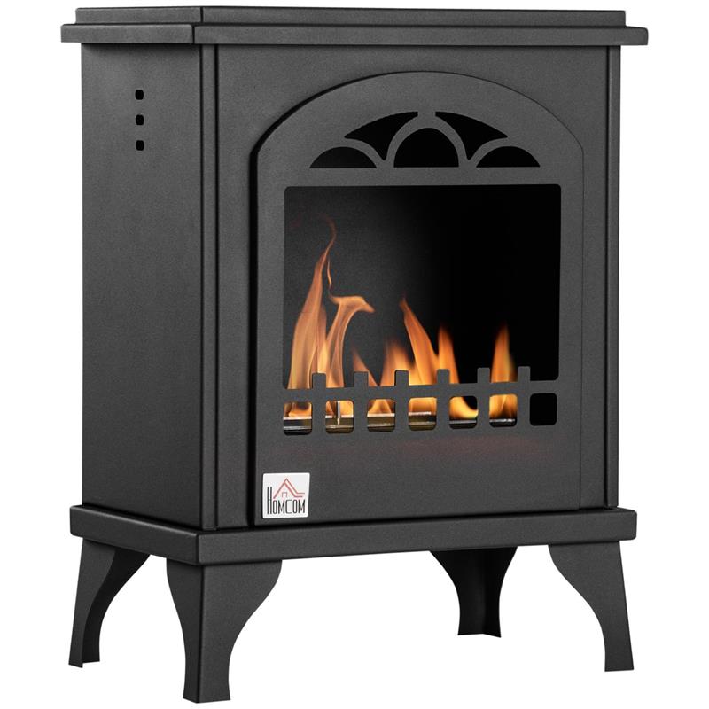 Image of CAMINO BIOETANOLO IN METALLO DA 3H DI COMBUSTIONE CON SERBATOIO DA 1.2L E COPERTURA 25M², 41X25X54 CM, NERO