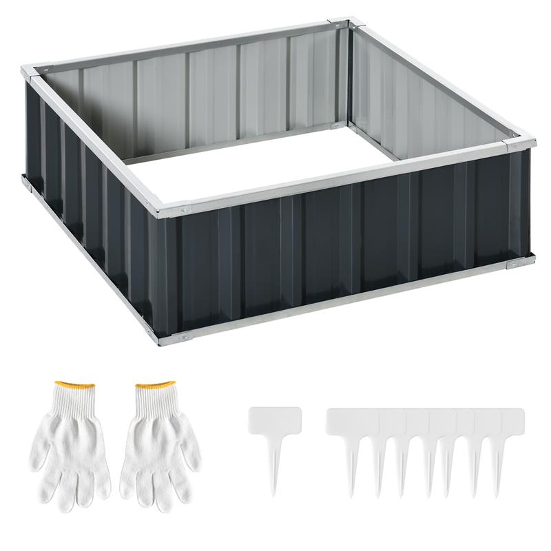 Image of LETTO PER ORTO RIALZATO IN ACCIAIO, FONDO APERTO E MONTAGGIO SENZA ATTREZZI, 90X90X30CM