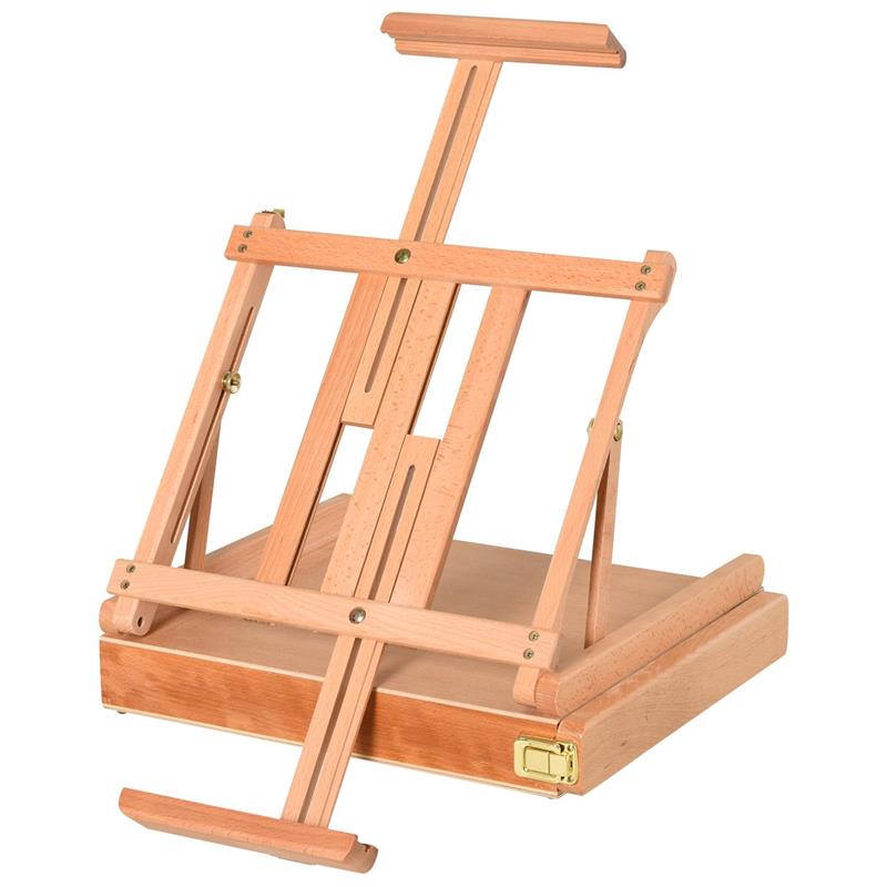 Image of CAVALLETTO IN LEGNO DI FAGGIO CON CASSETTO INFERIORE, ALTEZZA E ANGOLAZIONE REGOLABILE, 42X36X12.5 CM