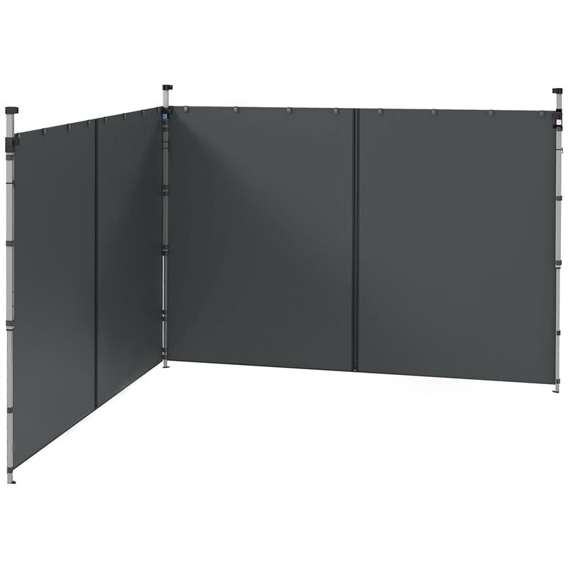 Image of SET 2 PARETI GAZEBO 3X3 E 3X6 M IN TESSUTO OXFORD CON PORTE A CERNIERA, 295X195 CM, GRIGIO SCURO
