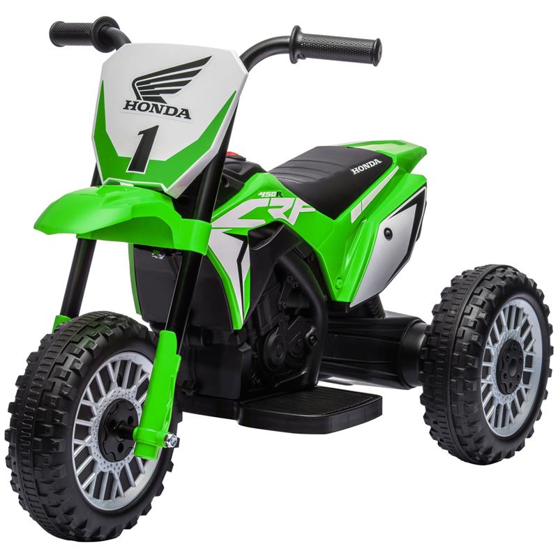 Image of MOTO ELETTRICA PER BAMBINI CON LICENZA HONDA CRF450RL A 3 RUOTE, ETÀ 18-36 MESI, VERDE
