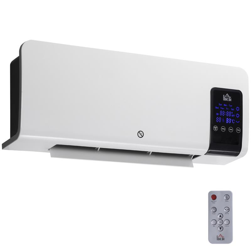 Image of TERMOVENTILATORE DA PARETE OSCILLATORIO CON TIMER 12H E 2 MODALITÀ DI RISCALDAMENTO, 54.5X12X21.5 CM, BIANCO