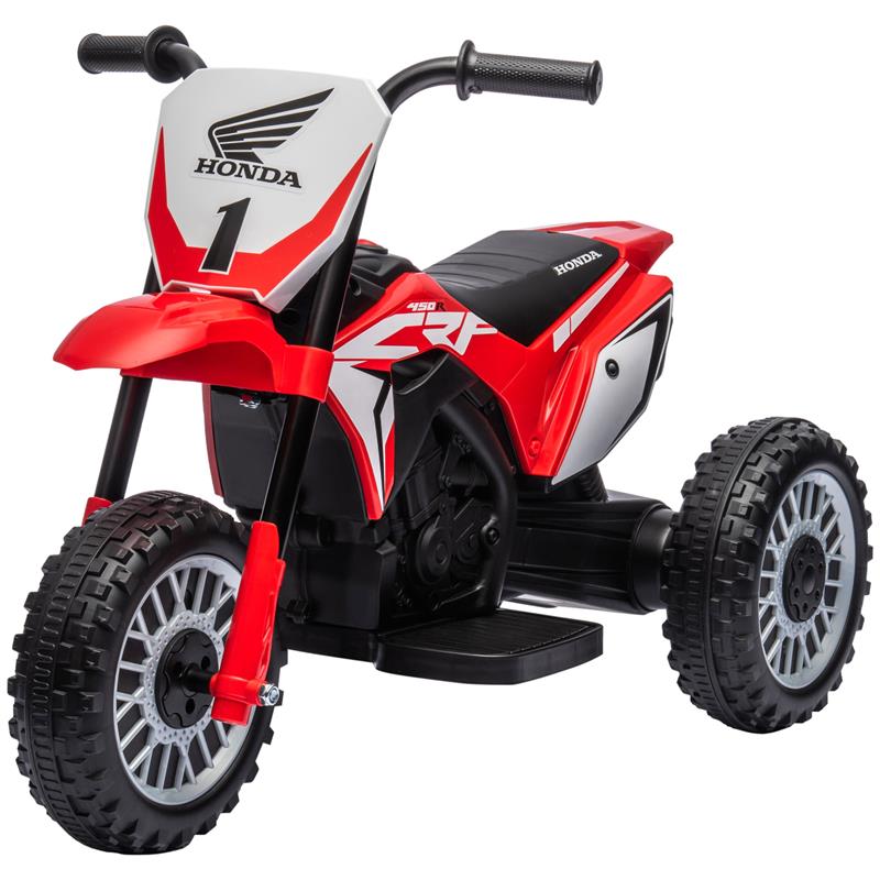 Image of MOTO ELETTRICA PER BAMBINI CON LICENZA HONDA CRF450RL A 3 RUOTE, ETÀ 18-36 MESI, ROSSO