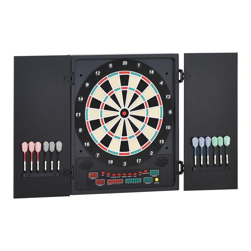 Image of BERSAGLIO FRECCETTE ELETTRONICO CON PUNTEGGIO AUTOMATICO, 12 FRECCETTE E 6 DISPLAY, 51X6.5X57CM, NERO