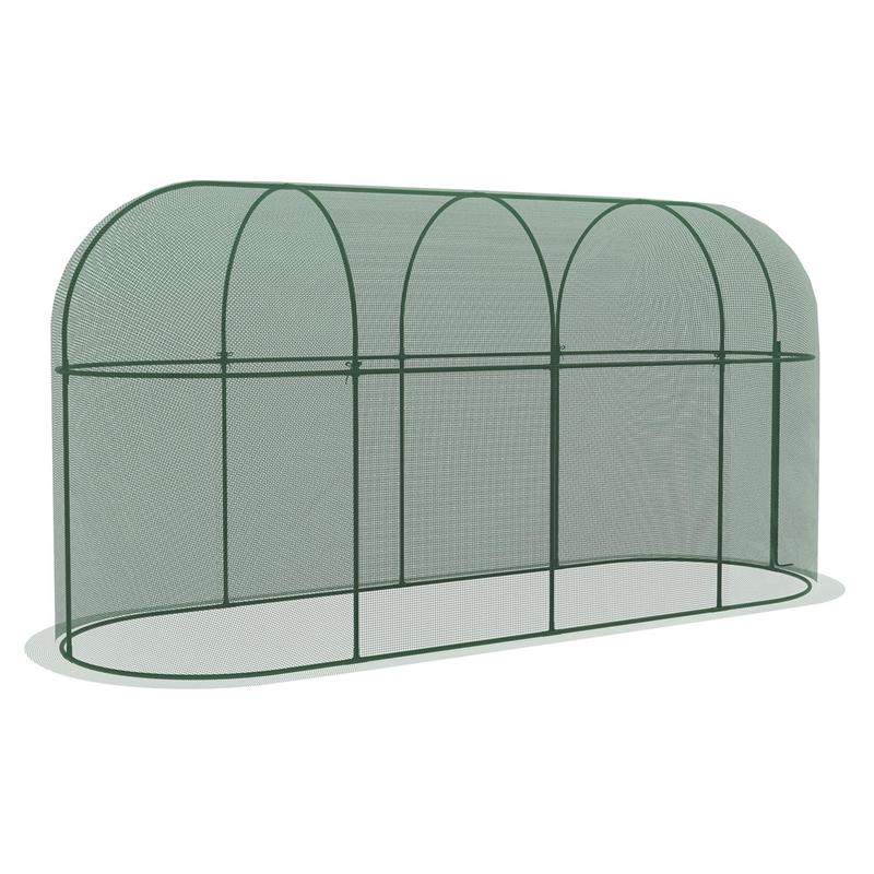 Image of SERRA PER PIANTE A RETE 3X1X1.5M CON PORTA A CERNIERA E PICCHETTI A TERRA, VERDE