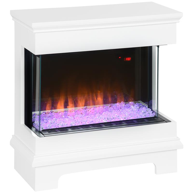 Image of CAMINETTO ELETTRICO A 10 COLORI CON SPEGNIMENTO AUTOMATICO E TIMER DA 12H, 61X28X66.5 CM, BIANCO