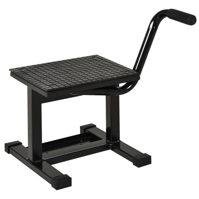 Image of DURHAND CAVALLETTO ALZAMOTO IN ACCIAIO MAX 150KG CON SUPERFICIE IN GOMMA E MANOVELLA, 48X34X43 CM, NERO