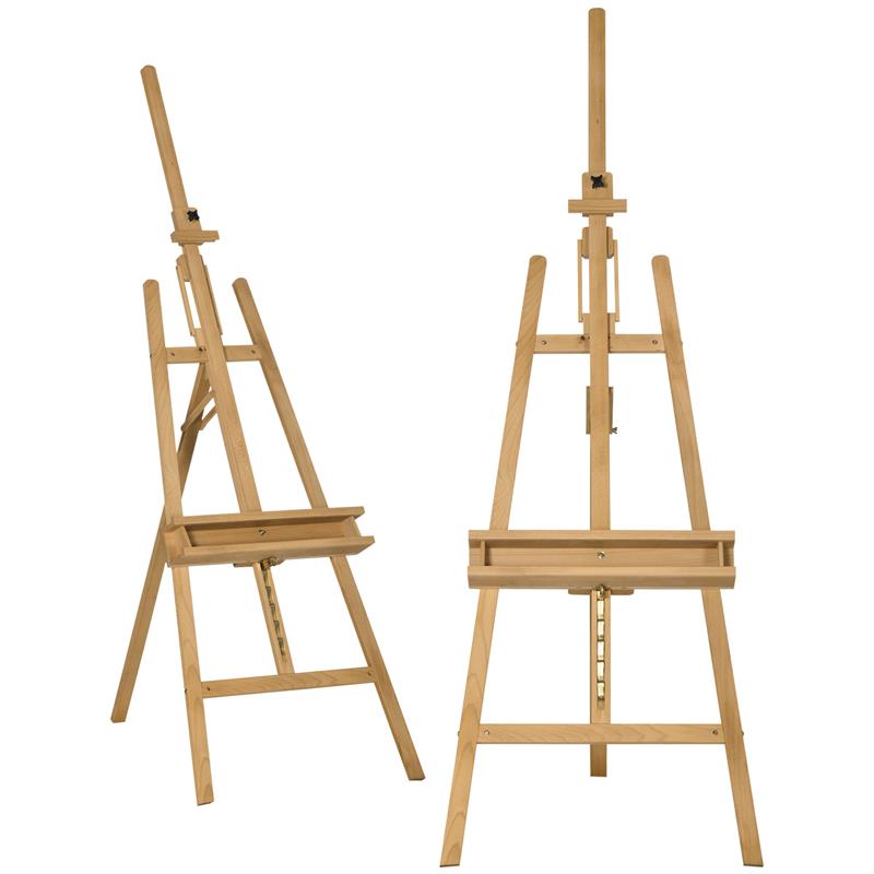 Image of CAVALLETTO PER PITTURA PIEGHEVOLE IN FAGGIO CON ALTEZZA E ANGOLAZIONE REGOLABILE, 65X110X180-235 CM