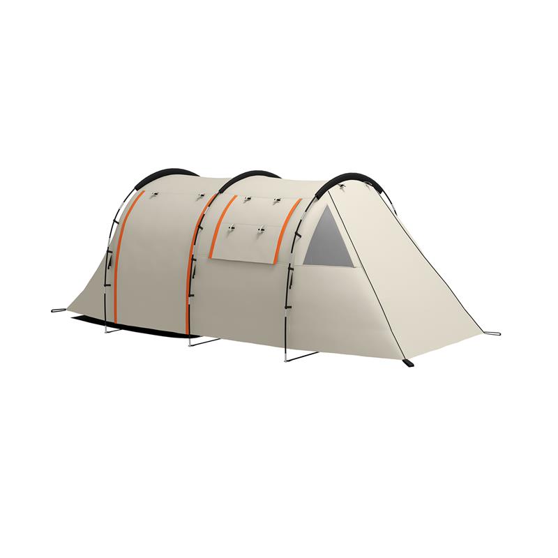Image of TENDA DA CAMPEGGIO 4-5 PERSONE CON COPERTURA OSCURANTE, IMPERMEABILE CON BORSA DI TRASPORTO, KAKI