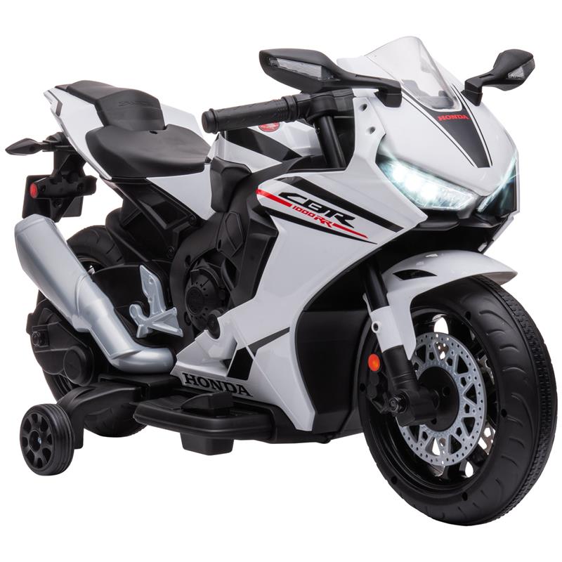 Image of MOTO ELETTRICA PER BAMBINI CON LICENZA HONDA, BATTERIA 6V RICARICABILE, VELOCITÓ 3KM/H, BIANCO